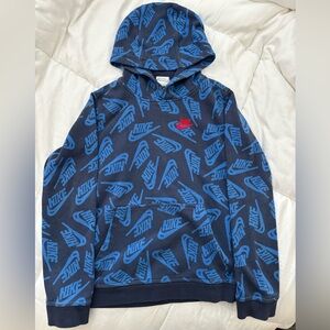Nike Navy and Red Graphic Hoodie